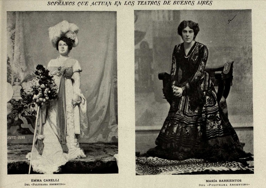 Sopranos que actúan en los teatros de Buenos Aires, 1902 - La ilustración de Sud América
