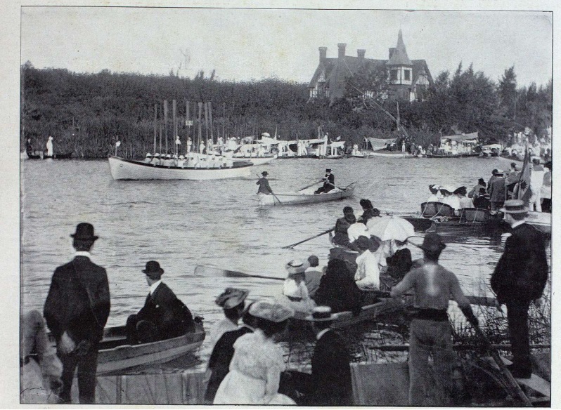 Tigre, 1904. Regata en el río Luján en honor del duque de los Abruzzos